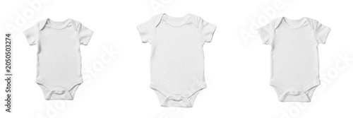 White Baby Onesie Mockup Set: Blank Infant Bodysuit Template for Custom Apparel Design
