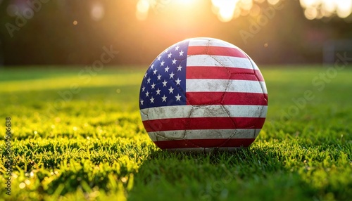 Soccer ball with USA flag vector design