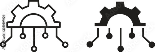 Technology icon design for signs, logo, apps or website