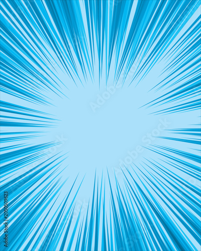 Blue sun rays beam sunburst banner striped background starburst illustration