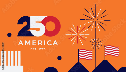 America 250 years anniversary, USA Independence, fireworks
