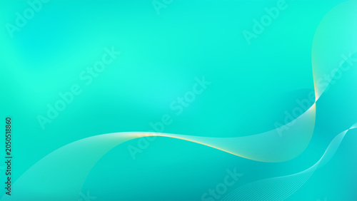 abstract gradient turquoise color background with fluid wave blending line