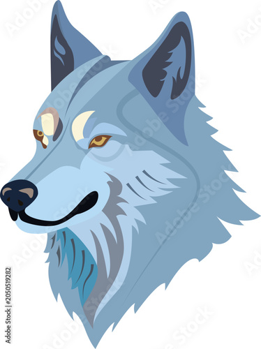 character design of wild wolf furry muzzle head portrait 