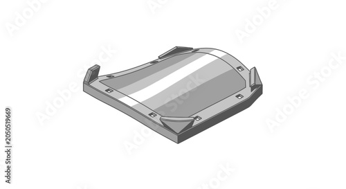 Modern clear plastic angled protective cover lid.