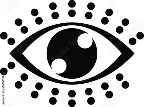 eye silhouette vector black white dots graphic