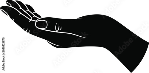hand silhouette vector gesture palm fingers black