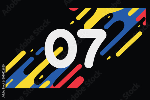 Number 07 Abstract Colorful Sports Jersey Design