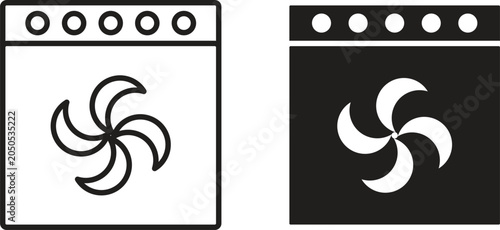 Canvastavla Convection turbofan stove icon
