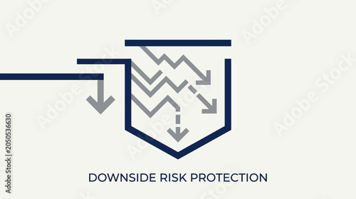 Fotografie Downside Risk Protection Business Concept.