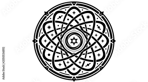 Schilderij op canvas Intricate Star of David Design.