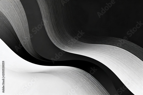Abstract Black and White Wave Lines