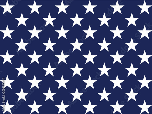 Seamless pattern of white stars on a dark blue background representing American flag canton