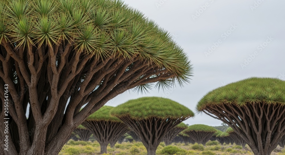 Fototapeta premium dracena trees in desert landscape