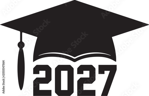 Senior 2027 Graduation Cap Typography SVG, Class of 2027 Graduate Design
