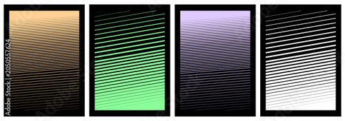 geometric shapes line sport poster background vector set, cover template with vibrant perspective line wave in motion, Ideal design for social media
