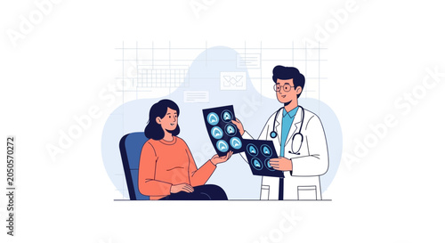 Doctor Showing X-ray Scan to Patient