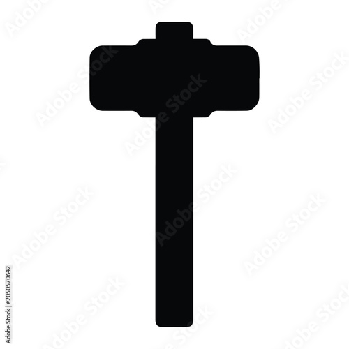 Fotografía Sledgehammer icon Silhouette Vector black design on a white background