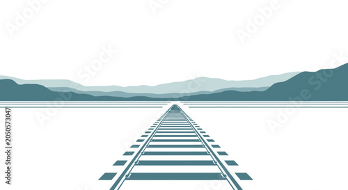 Schilderij op canvas Railway Track Going to Distance.