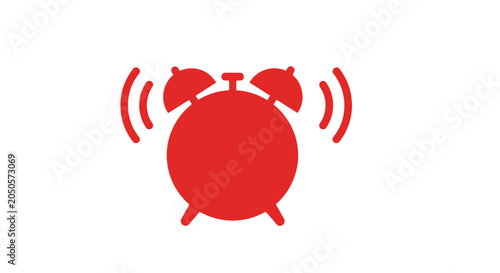 Foto Red Alarm Clock Icon Graphic.