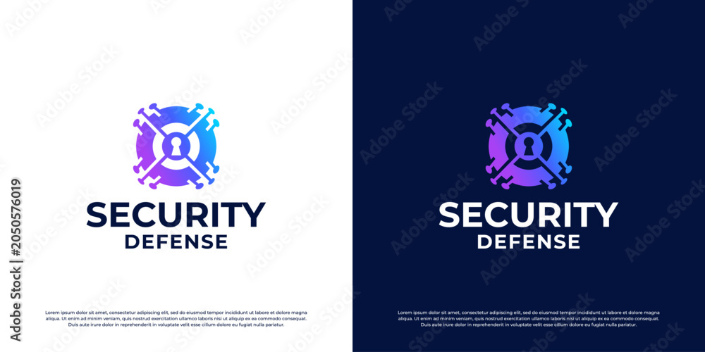 Fototapeta premium Abstract Technology Security Logo Design