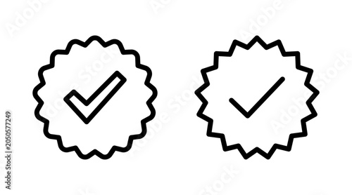 Approved icon set vector. Certified Medal Icon