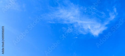 Photography Vibrant Clear Blue Sky with Wispy Clouds, Natural Background