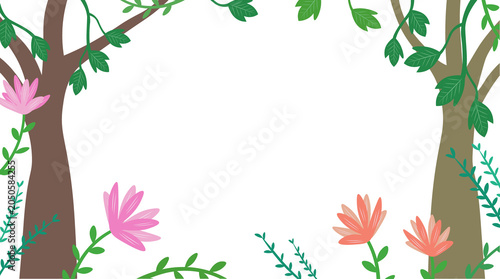 A frame of a refreshing forest landscape