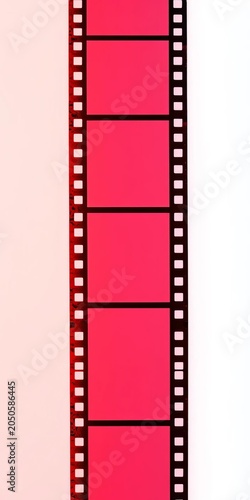 Isolated film strip element with sprockets and frames, camera, celluloid