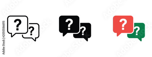 Foto Question mark icon in speech bubble with check mark tick symbol illustrating fre