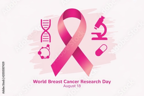 World Breast Cancer Research Day concept isolated on white background