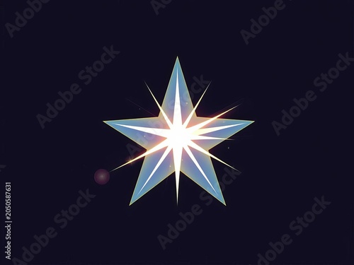 Twinkling star icon vector illustration with shine effect, twinkling, glow