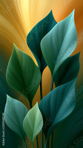 Serene Greenery: A close-up...