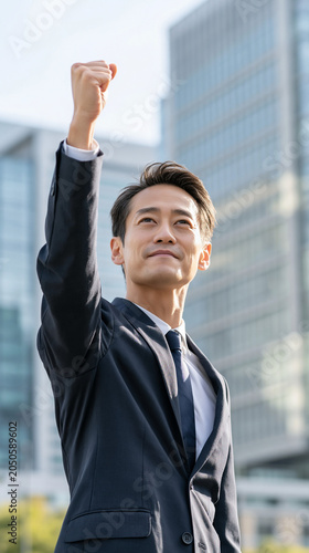 Triumphant Businessman Cele...