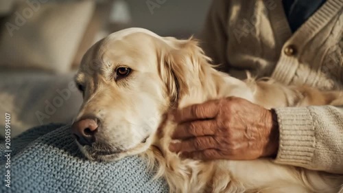 Senior Pet Care: Golden Retriever Comfort with Elderly Owner, Companionship & Emotional Support for Seniors