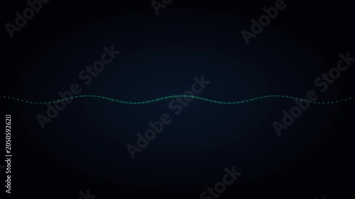 Dynamic digital audio waveform visualization against a deep dark background, representing data flow and modern technology concepts