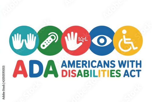 Americans with Disabilities Act icon set isolated on white background