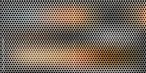 Fotografie Simple white gradient metallic grill pattern minimal geometrical background