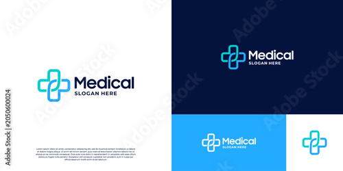 Modern Medical Cross Healthcare Logo Design