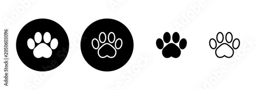 Photography Paw icon logo design. paw print sign and symbol. dog or cat paw