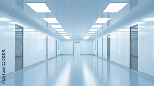 Modern Cleanroom with Bright Lighting and Sleek Design