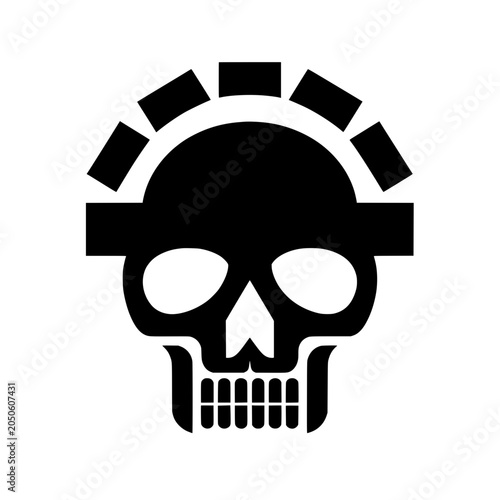 Minimalist Industrial Gear Skull Vector Illustration