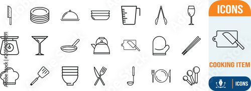 Obraz na płótnie Cooking and kitchen utensils collection