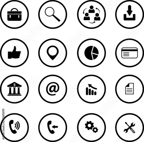  Online advertising icons modern elegant flat circle isolation.eps