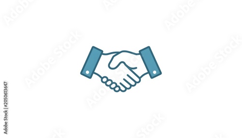 Dark Blue Startup Partnership Handshake and Business Strategy Icon