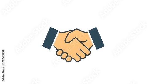 Dark Blue Startup Business Strategy and Teamwork Handshake Icon