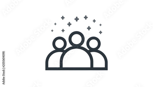 Dark Blue Startup Leadership Icon with Group Collaboration Symbol