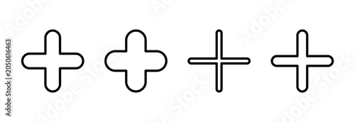 Plus icon symbol for apps and websites. Add plus sign and symbol