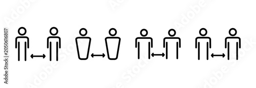 Foto Social distance icon symbol for apps and websites