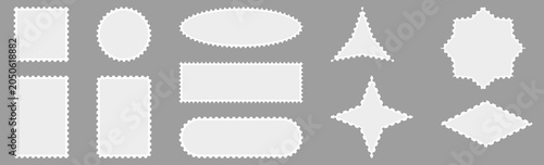 Foto Vector set of postage stamp border.