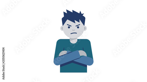 Cuadro en lienzo Angry man with crossed arms